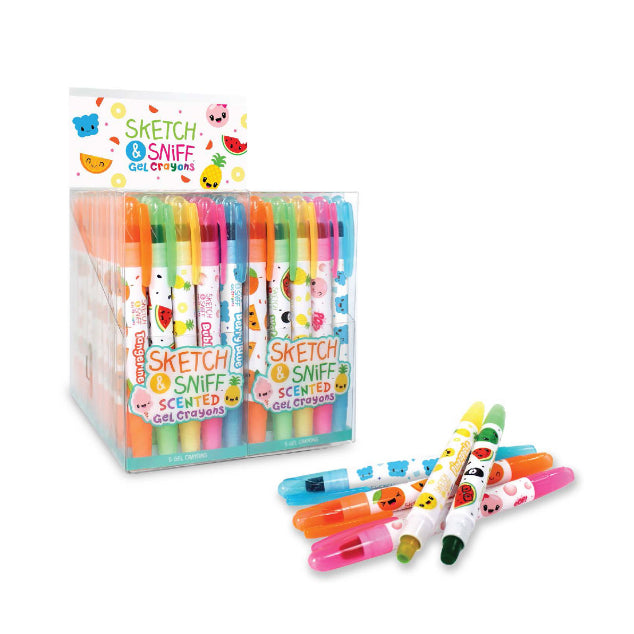 Sketch & Sniff Gel Crayons, Scented - 5 crayons